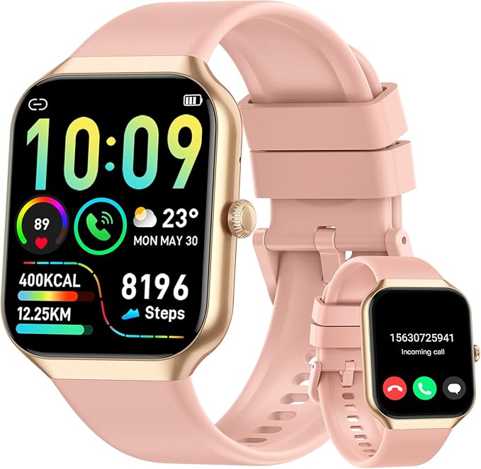Smart Watch for Men Women Answer/Make Calls, 1.96" HD Fitness Watch with Heart Rate Monitor Sleep Monitor, 113+ Sports Activity Trackers with Step Counter, IP68 Waterproof, Smartwatch for Android/iOS