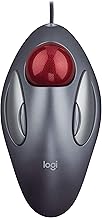 Logitech Trackman Marble Trackball Mouse – Wired USB Ergonomic Mouse for Computers, with 4 Programmable Buttons, Dark Gray - Image 1