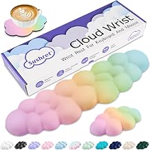 Sushret Cloud Wrist Rest Keyboard,Cloud Keyboard Wrist Pad,Rainbow Gradient - Image 1