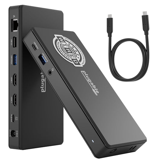 Plugable USB-C Docking Station, Dual 4K 60Hz HDMI for Windows and ChromeOS