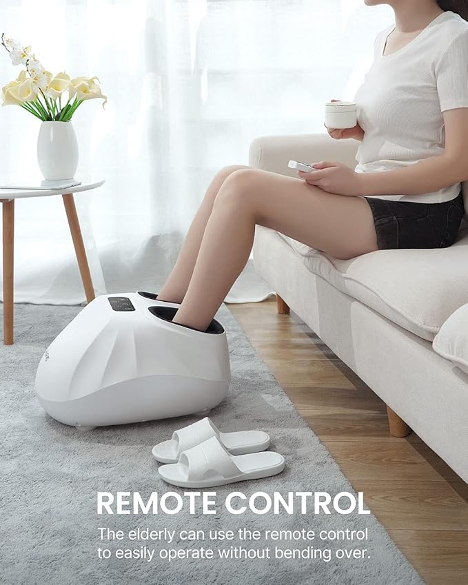 RENPHO Foot Massager Machine with Heat [2026 Upgraded], Shiatsu Foot Massager for Plantar Fasciitis, Christmas Gifts for Women, Cordless Control, Up to Size 14, WH