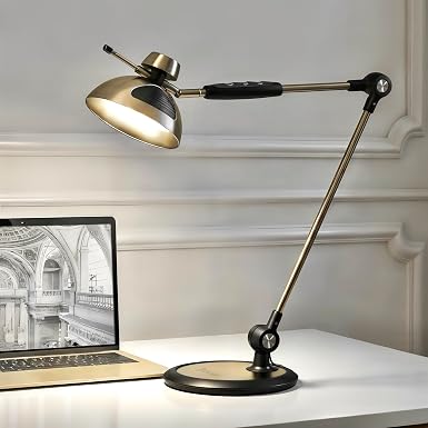 OTUS Tall LED Architect Desk Lamp for Home Office, Gesture Control, Brass
