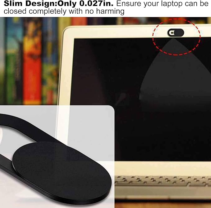 [3 Pack] Slide Webcam Cover Ultra Slim Web Camera Cover fits Laptop, Desktop, PC, Macboook Pro, iMac, Mac mini, Computer, Smartphone,Protect Your Privacy and Security,Strong Adhensive-Black