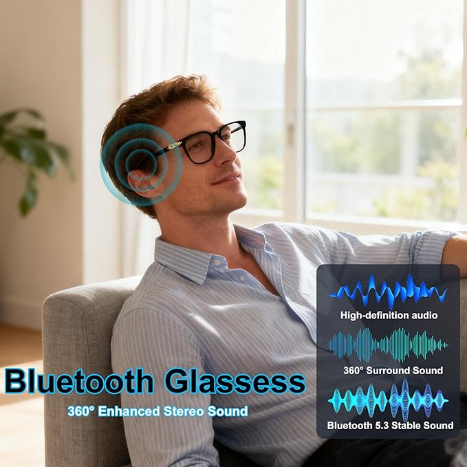Smart Glasses with Photochromic Lenses for Men and Women AI Translation Smart Glasses with Translator 164 Languages IP67 Waterproof Bluetooth Glass Blue Light Protection