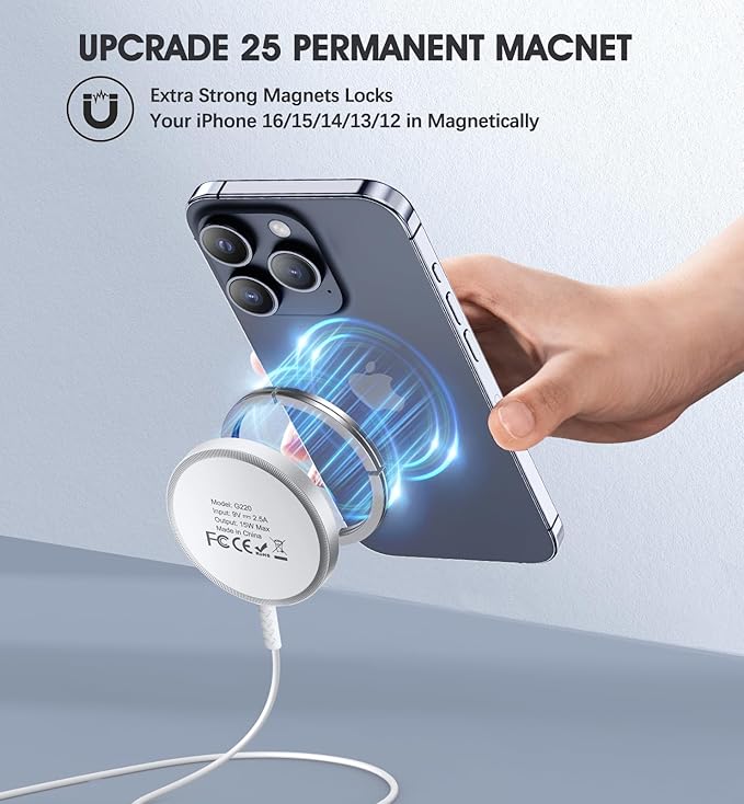 Magnetic Wireless Charger, Qi2 Certified for MagSafe Charger 2 Pack 15W Wireless Fast Charging Pad for iPhone 16/15/14/13/12 Series & AirPods 3/2/Pro Magnetic MagSafe Charging Pad with Dual Ports