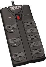 Eaton Tripp Lite TLP808B Black Flat Plug Surge Protector 8 Outlets - Image 1