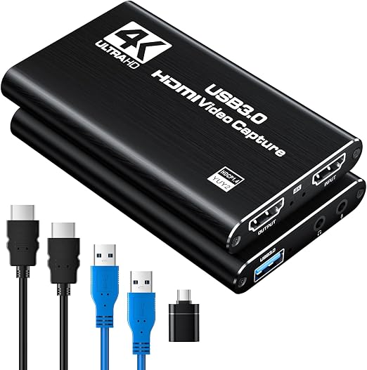 Newhope USB 3.0 HDMI Capture Card, 1080P 60FPS Capture with 4K Pass-Through