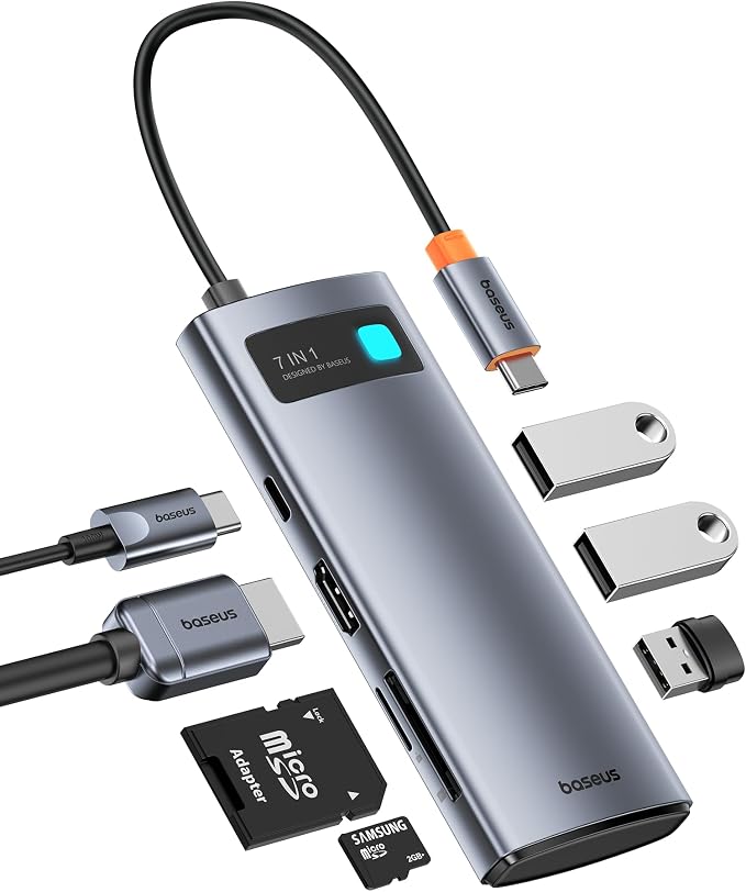 Baseus USB C to HDMI Adapter, 4K@60Hz USB C Docking Station, 7 in 1 USB C Hub with 3 USB-A, PD 100W, TF/SD Card Reader, Compatible for iPhone 15/Mac/Dell/Acer/HP/ASUS/Steam Deck/Rog Ally - Image 8