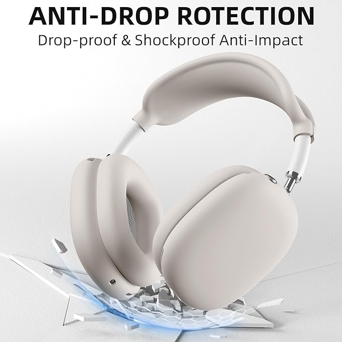 Lerobo Case Cover for Airpods Max Headphones,Soft Ear Cup Silicone Case for Apple Airpod Max 2024/2020,Anti-Scratch Earpad Cover Accessories,Nude