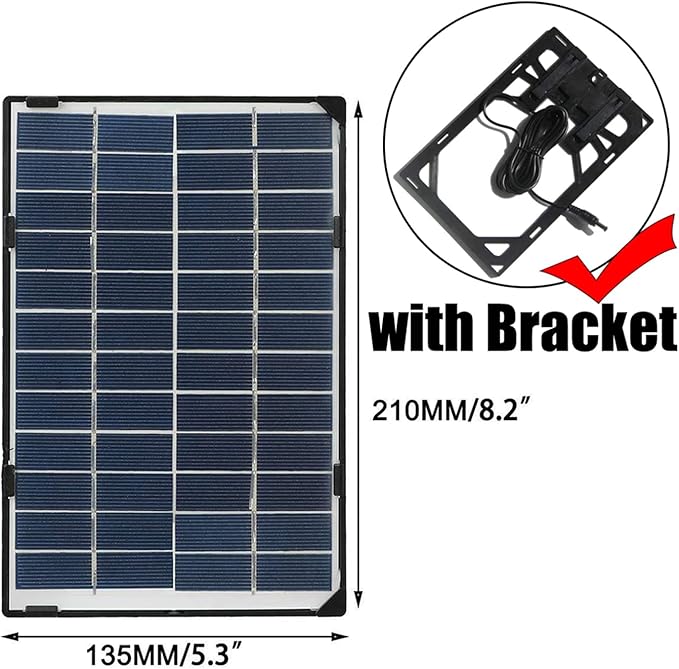 Andoer 6W 12V Solar Panel for Outdoor Security Camera Solar Cell with 10ft DC Output DIY Waterproof Solar Panel for Street Light Garden Lamp Home Fan Pump