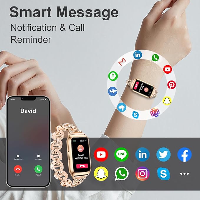 GADIXY Smart Watch,Fitness Tracker Watch 7 Day+ Battery with Heart Rate/Step Counter/Calories/SPO2/Sleep Monitor,IP68 Fitness Smart Watches for Women (Rosegold, 1.47inch)