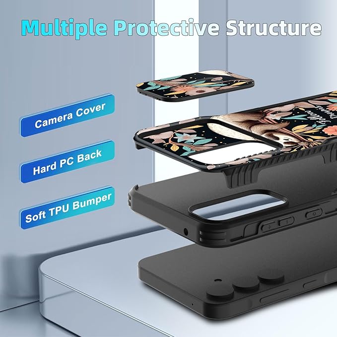 for Galaxy A35 5G Case Built in Slide Camera Lens Cover,Heavy Duty Shockproof Protection Dual Layer Case for Samsung Galaxy A35 5G 6.6 inch 2024,Cute Baby Sloth On The Tree