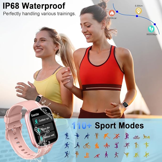 Smart Watch (Answer/Make Call), 2026 HD 1.91" Smartwatch for Men Women, 112+ Sports Modes Fitness Activity Tracker, Calories/Heart Rate/Sleep Monitor, IP68 Waterproof Step Counter for Android iOS