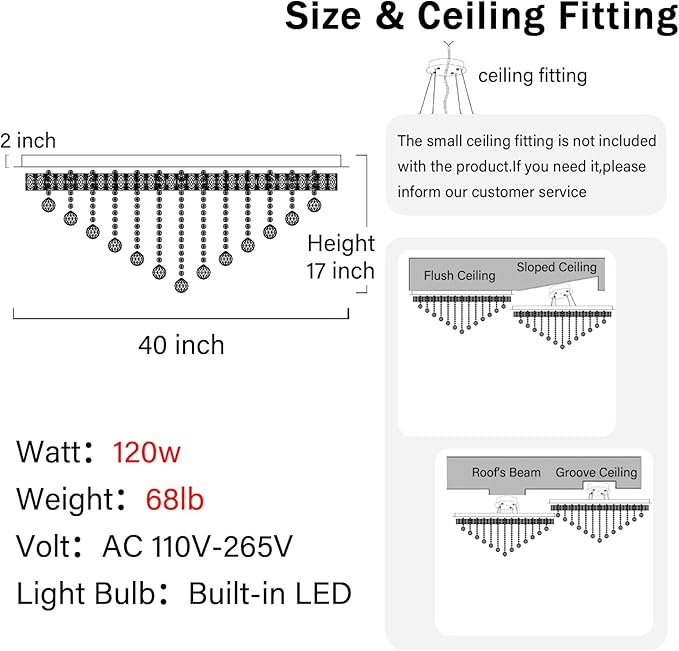 Dia 40" Modern Crystal Chandeliers for Living Room,Black Large Chandelier Flush Mount Chandeliers for Bedrooms Dining Room Dimmable 2700k 4500k 6000k