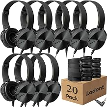 20 Pack Bulk Headphones for Classroom, Kids Wired Headphone for School Students K-12, Affordable Classroom Headphones, On-Ear with 3.5mm Plug(Black) - Image 1