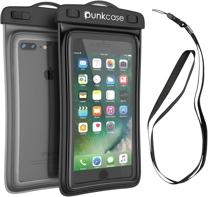 Waterproof Phone Pouch, PunkBag Universal Floating Dry Case Bag for Most Cell Phones incl. iPhone 8 Plus & Samsung Galaxy S9 | Perfect for Keeping Your Cellphone & Valuables Dry and Safe