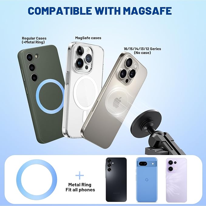 No-Drill Magnetic Dash Phone Holder for 4 Runner 2023 2022 2021 2020, Full Metal Heavy-Duty Console Extension Dash Phone Mount Compatible with 5th 4Runner 2010??023, Fits Most Smartphones