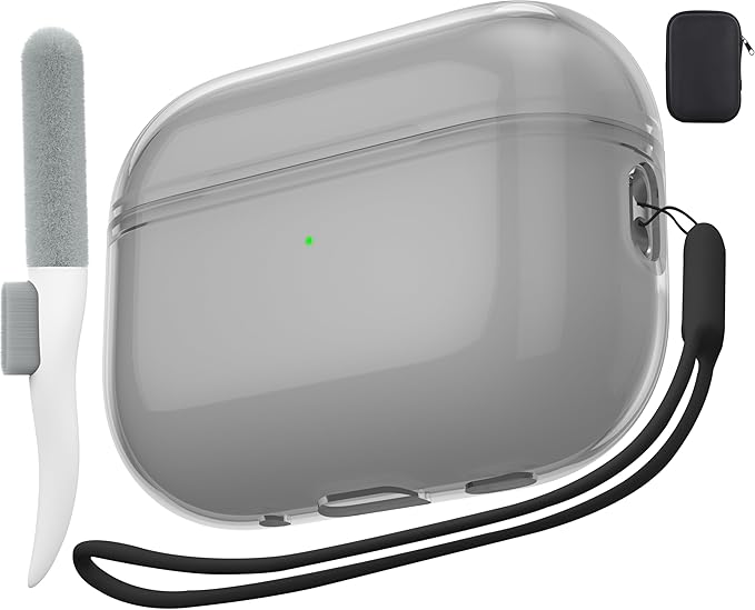 Valkit Compatible with AirPods Pro 2nd/1st Generation Case, Clear with Cleaner Kit, Soft TPU Material, Shockproof Protective Cover for Charging