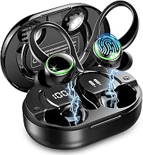 2026 Wireless Earbuds, Bluetooth 5.4 Headphones Sports, 50 Playback Over-Ear buds with 4 ENC Noise Cancelling Mics Deep Bass Fitness Earphones Gym Running Workout, IP7 Headset with Earhook LED Display - Image 1