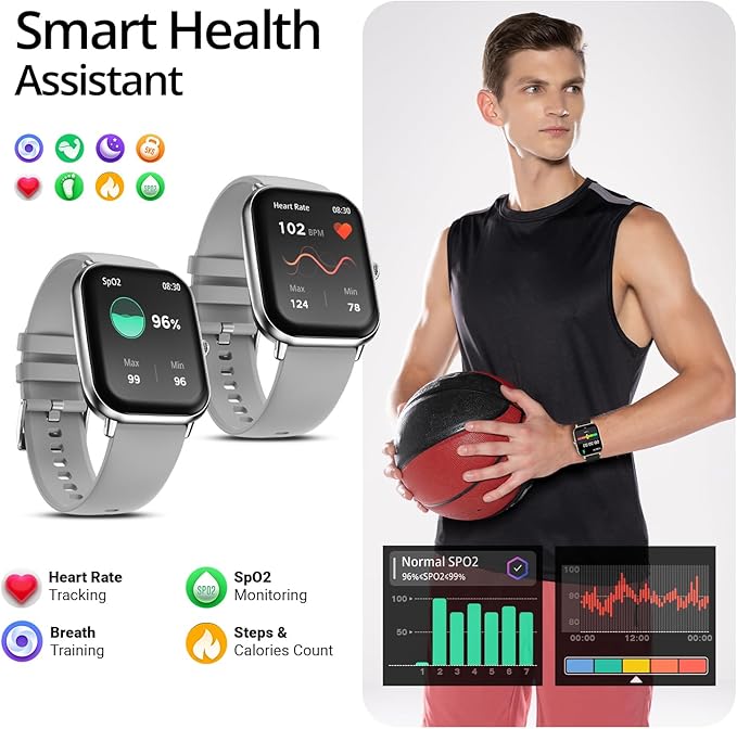 Fire-Boltt Ninja Call Pro Max 51.05mm (2.01 inch) Display Smart Watch, Bluetooth Calling, 120+ Sports Modes, Health Suite, Voice Assistance (Grey)