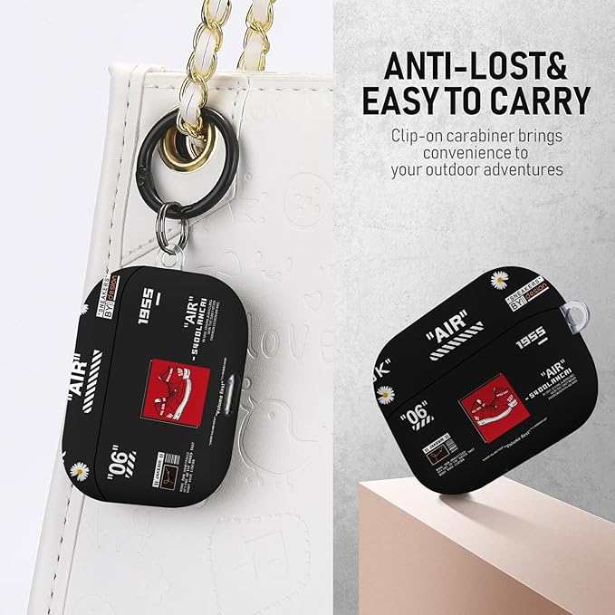 for Airpods Pro Case, Cute Cool Red Shoes Pattern TPU Soft Cases for Airpods Pro Case 1st Gen, Shockproof for Airpods Pro 2019 Case Men Women with Cleaner Kit & Keychain