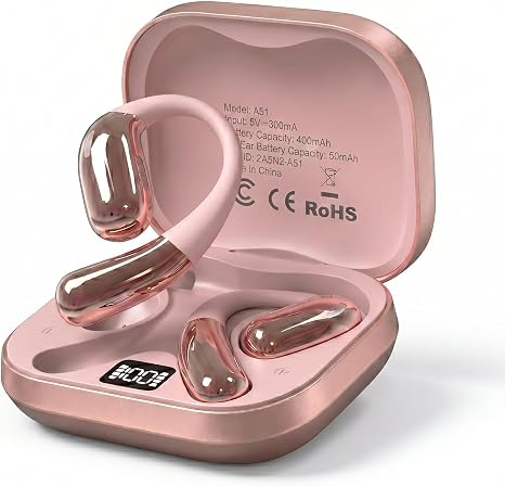 Open Ear Headphones, Wireless Headphones with Smart Digital Display & Mic