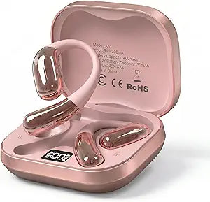 Open Ear Headphones, Wireless Headphones with Smart Digital Display & Mic