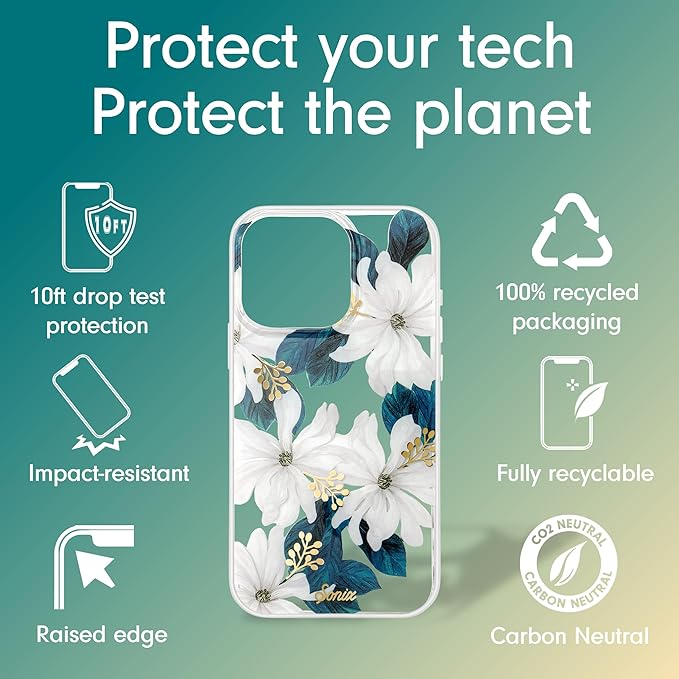 Sonix Case for iPhone 15 Pro | Compatible with MagSafe iPhone Case Floral | 10ft Drop Tested | Delilah Flower