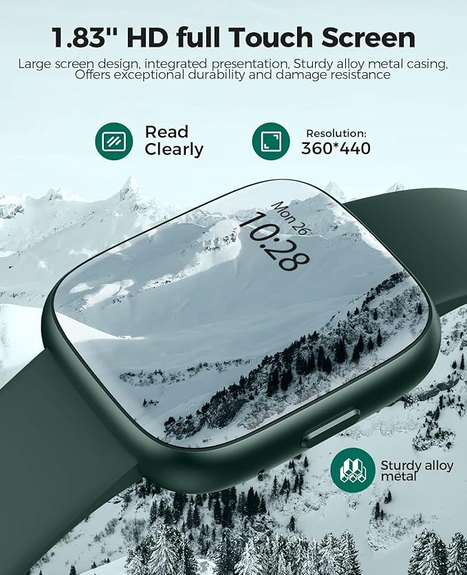 SOUYIE Smart Watches with Women and Men for Android and iPhone, 100+ Fitness Tracker Smartwatch, IP68 Waterproof, Health Monitor for Heart Rate, Sleep & Stress