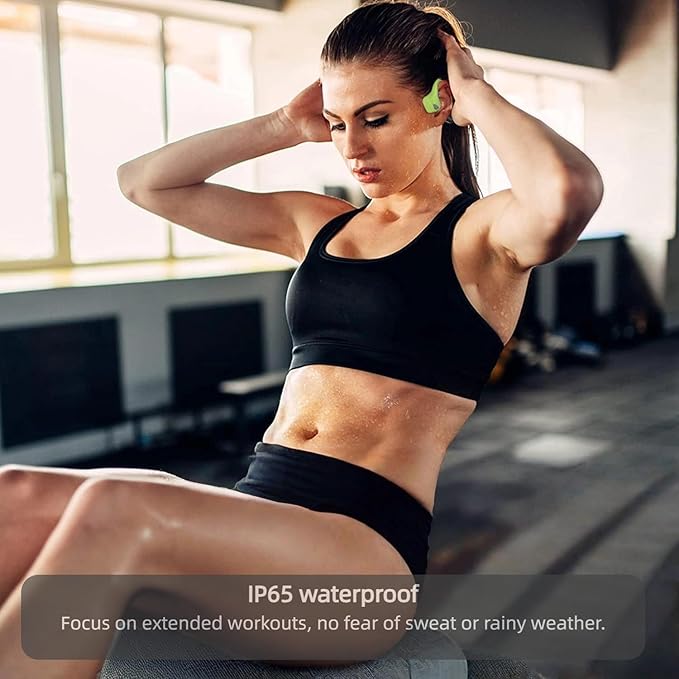 Bone Conduction Headphones Bluetooth Wireless Open Ear Headset Multipoint Connection Waterproof Sports Headphones for Workouts Running Walking Cycling Fitness Fishing Yoga