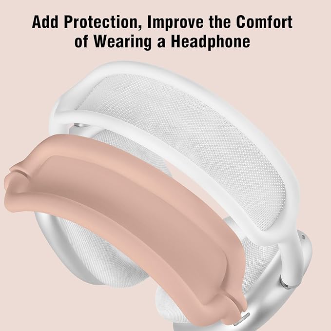Case for Airpods Max Headphones, Ear Pad Case Cover/Ear Cups Co ver/Headband for AirPods Max (USB-C/Lightning)(2024/2020), Silicone for Apple Airpod Max, Accessories Cases(Milk Tea)