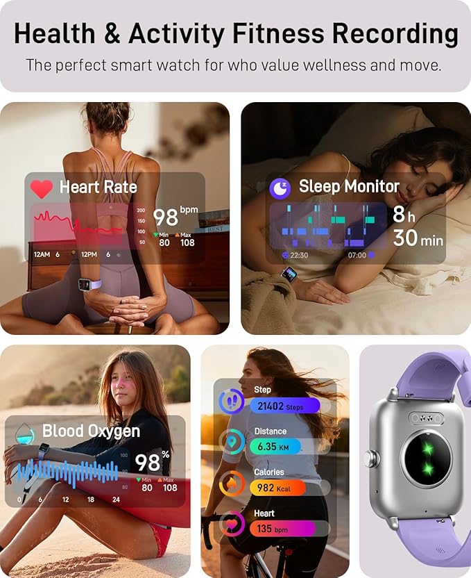 Smart Watches for Women/Men, 1.85" HD Alexa Built-in Smart Wacth for Android Phones/iPhones With SpO2 & Heart Rate Monitor, Sleep & Step Tracker, 120+ Sport Modes Fitness Tracker Watch for Women Men