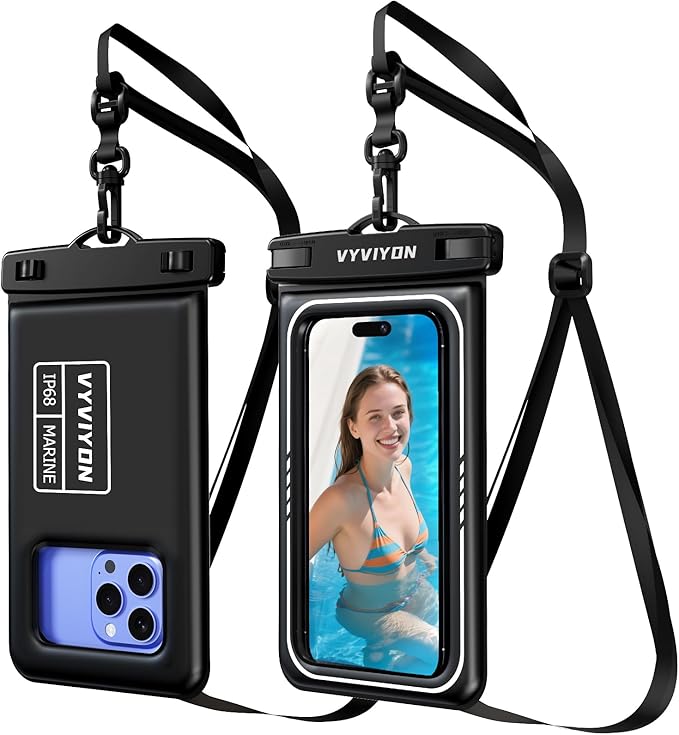 Floating Waterproof Phone Pouch IPX8 Cellphone Dry Bags for Vacation Beach Pool Kayak Cruise Travel Essentials,Waterproof Phone Case for iPhone 16 15 Pro Max, Samsung S25 Ultra S24-2 Pack 8.0"