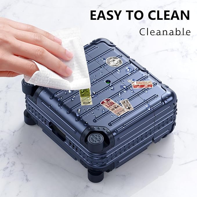 Filoto Compatible with Airpods 4 Case, Cute Fashion Suitcase Design for Airpods 4th Generation Case Cover, Shockproof Protective Hard Case with Keychain/Cleaner Kit (Blue, Airpods 4 Case)