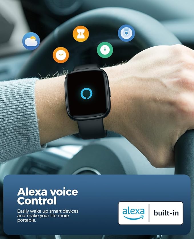 SOUYIE Smart Watches for Men with Bluetooth Calls, Alexa Built-in, 1.83" HD Customizable Screen, Heart Rate, SpO2 & Sleep Tracker, 100+ Sport Modes, Fitness Watch for Android & iPhone