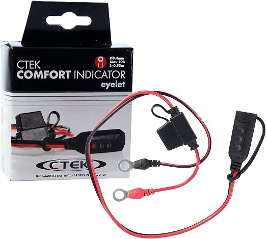 CTEK Indicator Eyelet M8, LED Indicator Showing Battery Charge Status, 8 mm Eyelet, Permanent Connection for Hard-to-Reach Batteries, for All 12V Lead-Acid Batteries & CTEK Chargers up to 10A