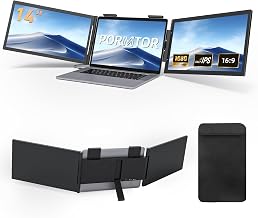 Laptop Screen Extender, 14’’ FHD 1080P Triple Portable Monitor for Laptop with Ultra-Slim IPS Display, USB-C Plug and Play Multi Screen Attachment for 14"-15.6" Laptops - Image 1