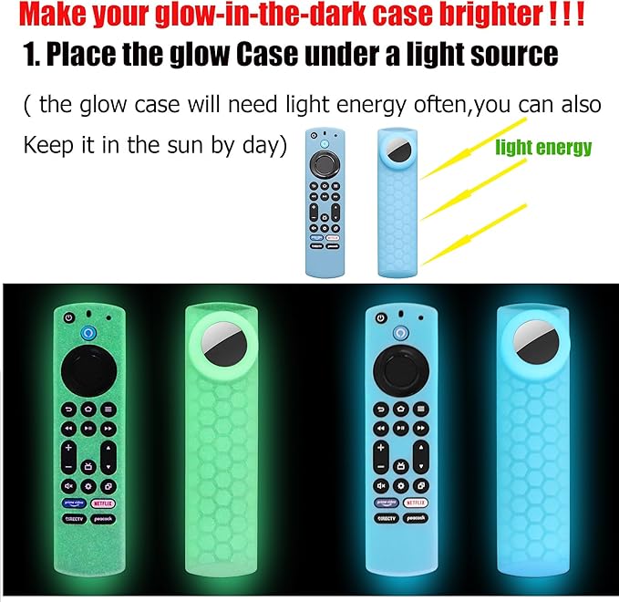 for Toshiba Remote Airtag Cover Glow for Insignia TV NS-RCFNA-21 CT-RC1US-21 CT-95018 Alexa Voice Remote Control with Holde for Tile Sticker,Silicone Tracker Case for Tile Sticker,Glow Green