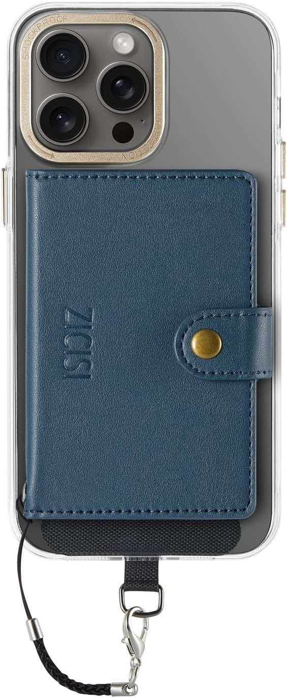 for Apple Magsafe Wallet,PU Leather Magnetic Wallet for iPhone 16/15/14/13/12 pro Max/Mini/plus,5 Card Holders with RFID Blocking (Dark blue)