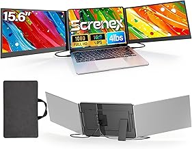 15.6" Laptop Screen Extender New Upgraded Ultra-Thin & Light, Triple Portable Monitor 1080P FHD IPS, USB-C/HDMI Plug & Play for 13-17.3" Laptop, Travel Monitor Extender for Windows/Mac/Chrome - Image 1
