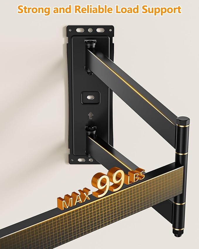 FORGING MOUNT Corner TV Wall Mount Long Arm TV Mount for 26"-65" TVs-Easy to Install Single Stud Design- 33" of Smooth Extension Plus Swivel,Tilt,Holds 99lbs,Universal Bracket Max VESA 400X400mm