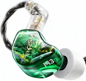 Tipsy M3 Professional IEM for Musicians, 2BA + 1DD Drivers, 36dB PNC, IPX5, Acoustic-Runway™ Technology, Skin-Friendly Resin, Detachable 0.78mm 2-pin Cable (No Mic, Green)