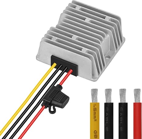 DC 24V to 12V 30A 360W Step Down Converter Regulator Waterproof Buck Power Supply Reducer RegulatorVoltage Module with Fuse (24V to 12V 30A)