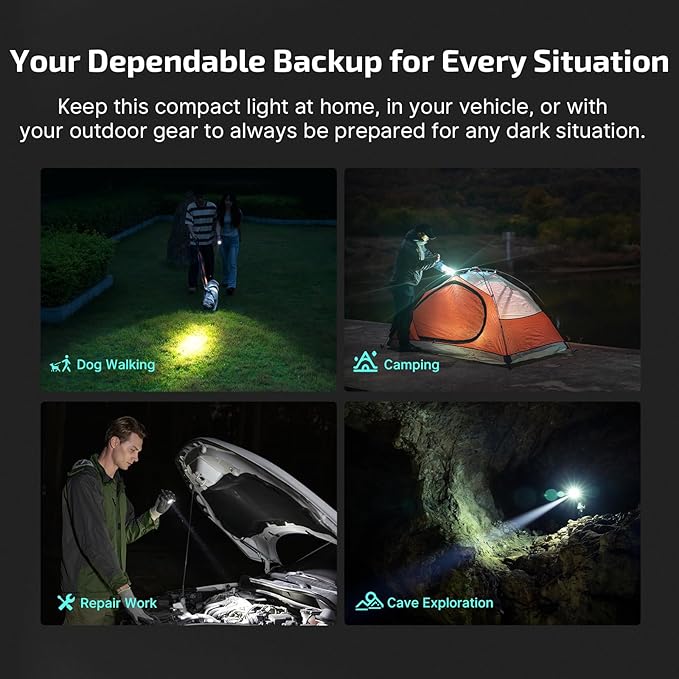 OLIGHT BatonTurbo EDC Flashlight Rechargeable with Magnetic Charging Cable and Lanyard 1000 Lumens Powerful LED Light 510 Meters Long Throw, 5 Modes, IPX8 Waterproof Light for Camping, Hiking (Black)