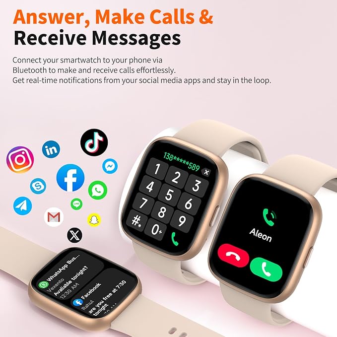 2026 Upgraded Smart Watch with Voice Assistant【1.83" HD Touchscreen】【BT5.3 Call, 100+ Sports Modes & IP68 Waterproof】 Fitness Tracker 24/7 Heart & Sleep Monitor for Android iOS Men Women