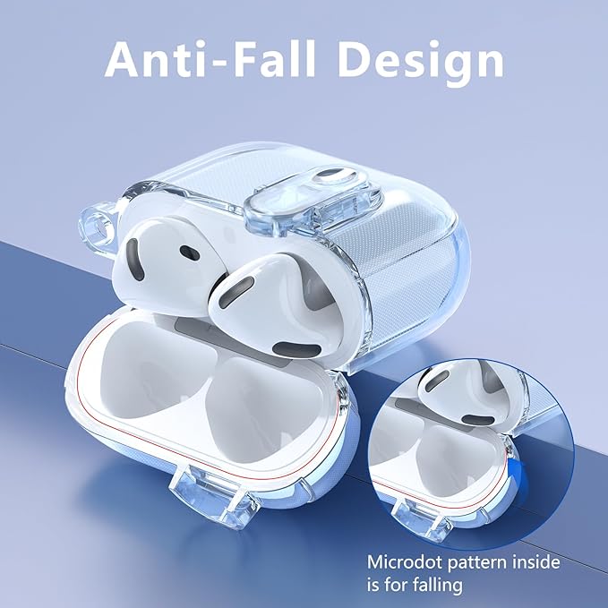 (with Safety Lock) Clear Case Compatible with Cute Apple Airpods 4 Cases 2024 Women, VISOOM Soft TPU Transparency Air pods 4 Gen Case iPods 4 Earbuds Case Girl Bling Keychain for Airpod iPod 4th Gen