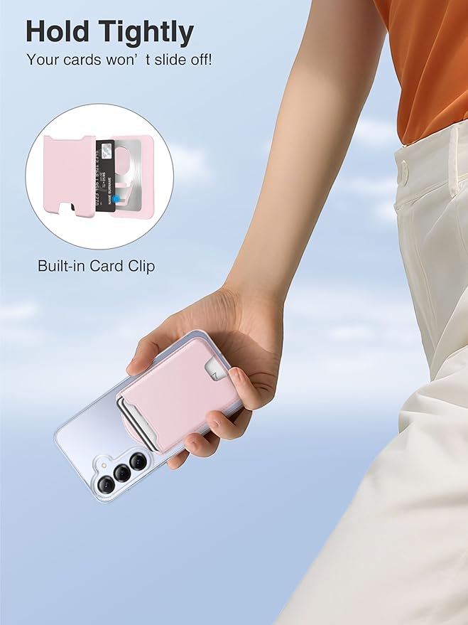 TopMade for MagSafe Wallet, Magnetic Wallet for Samsung Galaxy S26/S25/S24 Series and Z Fold 7 with Magnetic Case, Phone Wallet for iPhone 16/15/14/13/12 Series, RFID Blocking, Fits 4 Cards,Pink