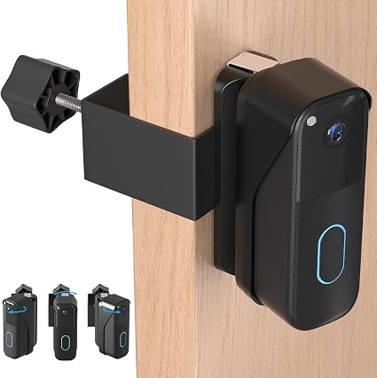 Anti-Theft Doorbell Mount for Blink Video Doorbell Camera(2021 1st & 2nd Gen), No-Drill Adjustable Angle Mount Bracket, 40° to 140°, Ideal for Apartments, Rental Homes & Offices - Black