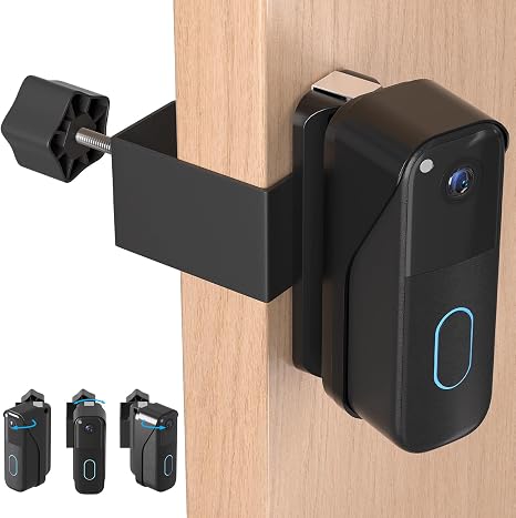 Anti-Theft Doorbell Mount for Blink Video Doorbell Camera(2021 1st & 2nd Gen), No-Drill Adjustable Angle Mount Bracket, 40° to 140°, Ideal for Apartments, Rental Homes & Offices - Black