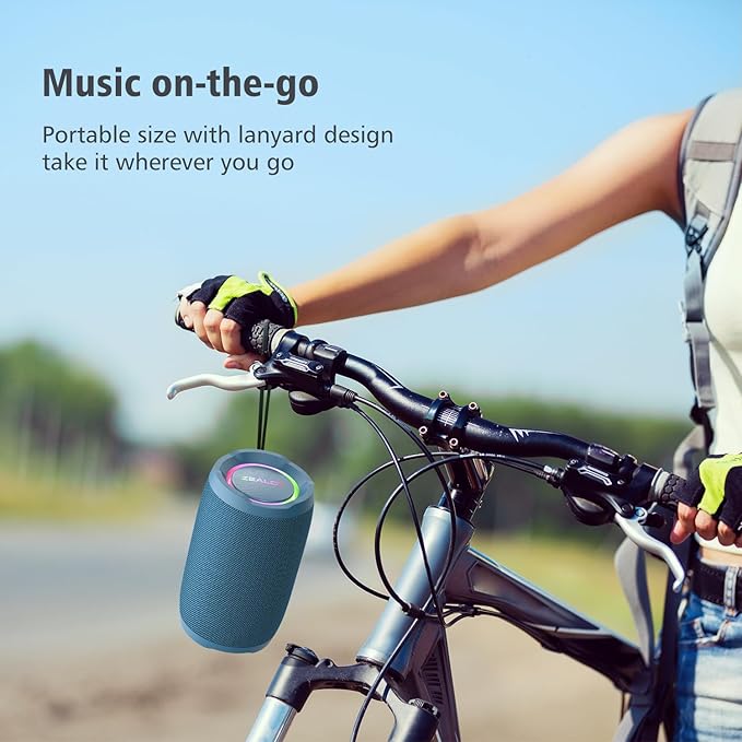ZEALOT Bluetooth Speaker, Portable Speaker for Beach, IP67 Wterproof, 20W Parlantes Bluetooth, Wireless Outdoor/Home Use, Loud Stereo Sound, Dual Pair, BT5.2/ USB/TF Card/AUX, for Outdoor Home-Blue
